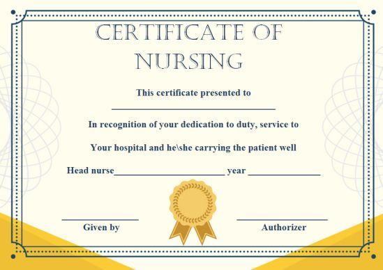 Sample Course Certificate for Registered Nurse